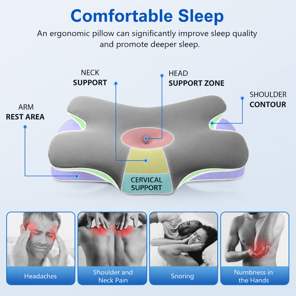 Almofada Ergonómica Cervical em Espuma de Memória