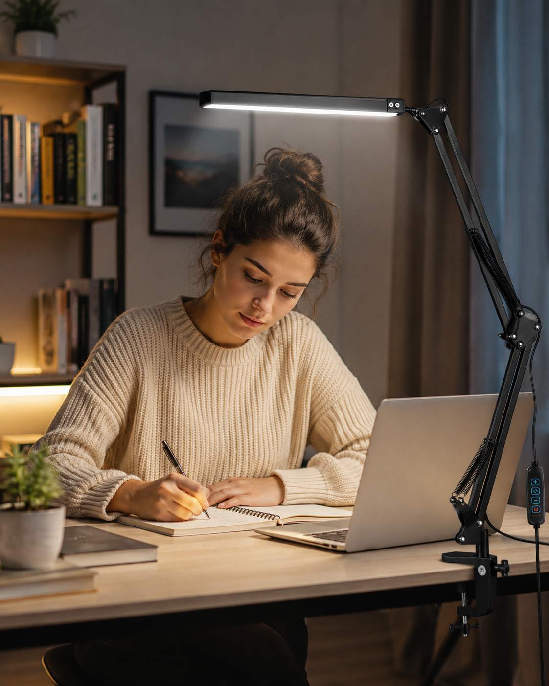 Candeeiro de Secretária LED com Braço Articulado – Regulável