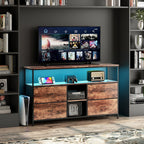 Móvel TV com LED RGB Industrial – 4 Gavetas e Grande Arrumação