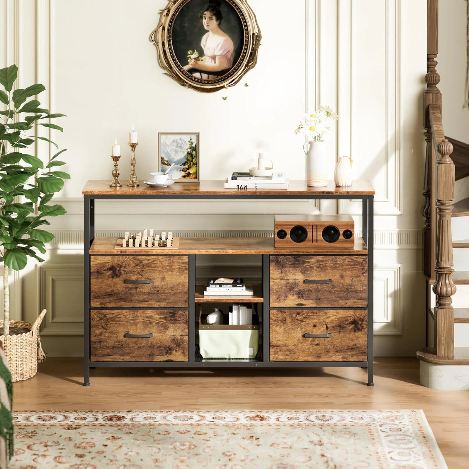 TV cabinet, storage cabinet with LED lighting, chests of drawers and sideboards, retro-style cabinet for the living room