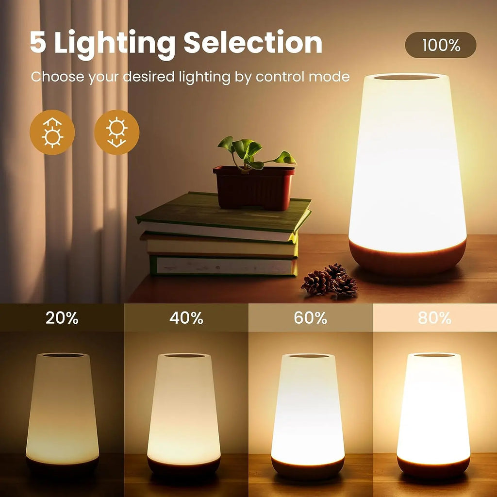 Candeeiro Noturno LED RGB 13 Cores com Comando e Touch