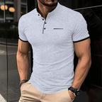 T-Shirt Masculina Gola Mandarim