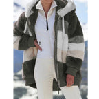 Casaco Oversized de Inverno com Capuz | Casaco Peluche Quente e Confortável
