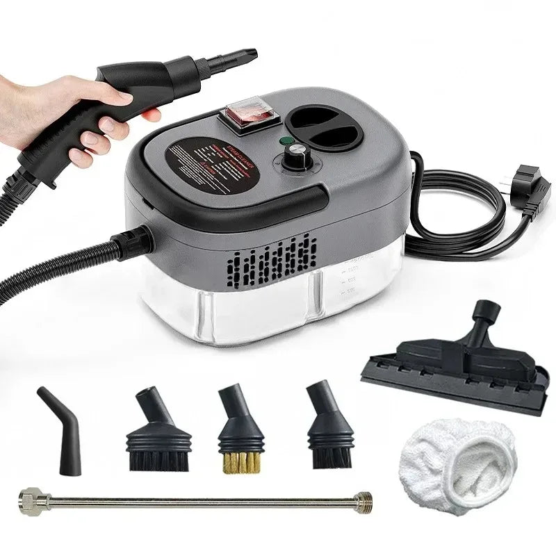 Limpador a Vapor Portátil 2500W de Alta Temperatura – Máquina de Limpeza Profunda para Casa, Cozinha, Carro e Ar Condicionado