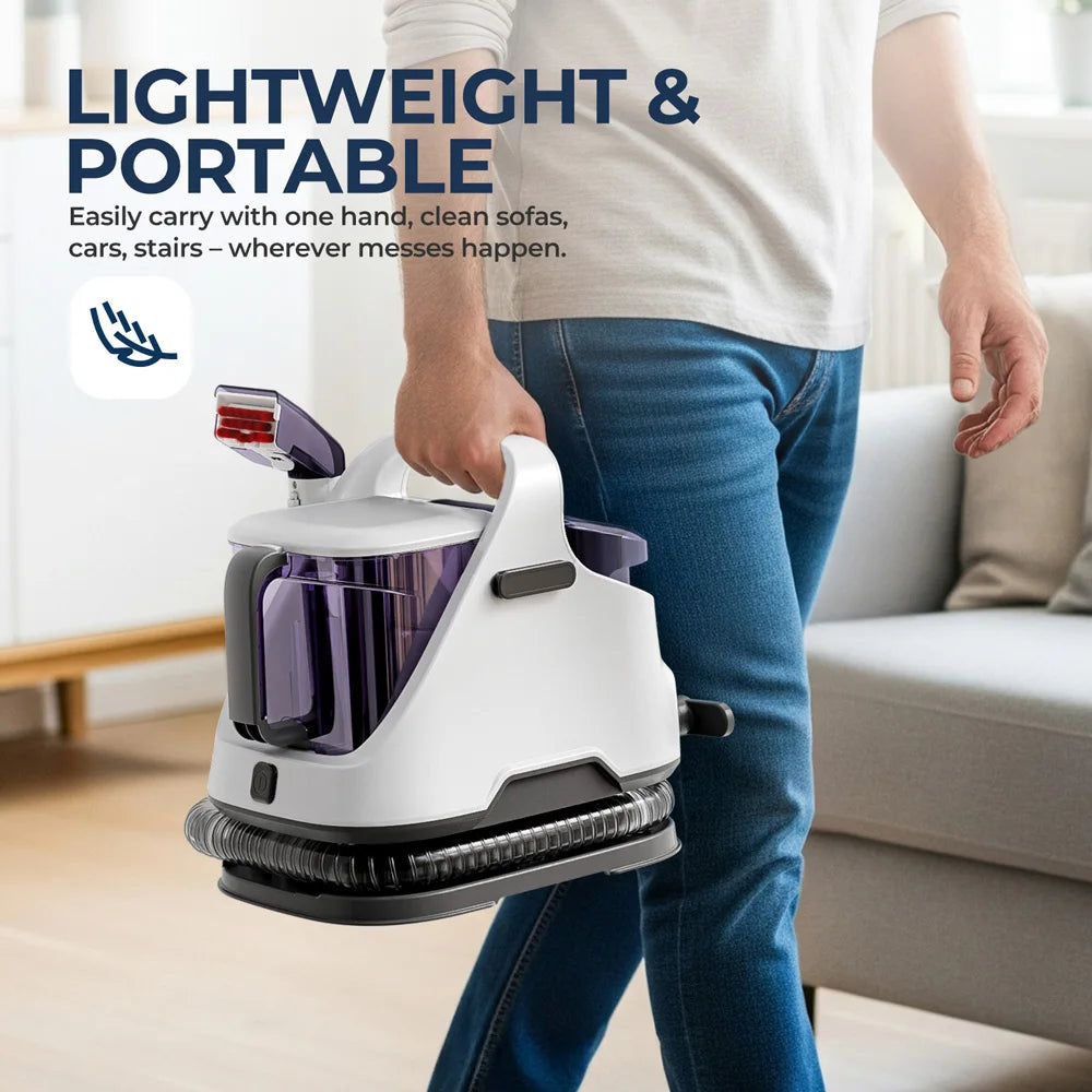 Máquina Portátil de Limpeza Profunda Multiusos – Limpador de Tapetes, Sofás e Estofos com Função Molhado e Seco
