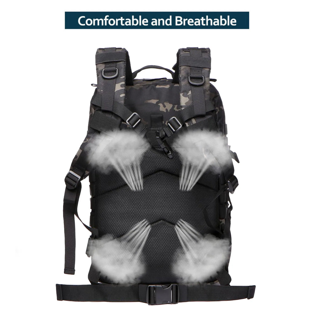 Mochila Tática 25L/50L – Nylon Impermeável para Caminhadas, Viagens e Aventura