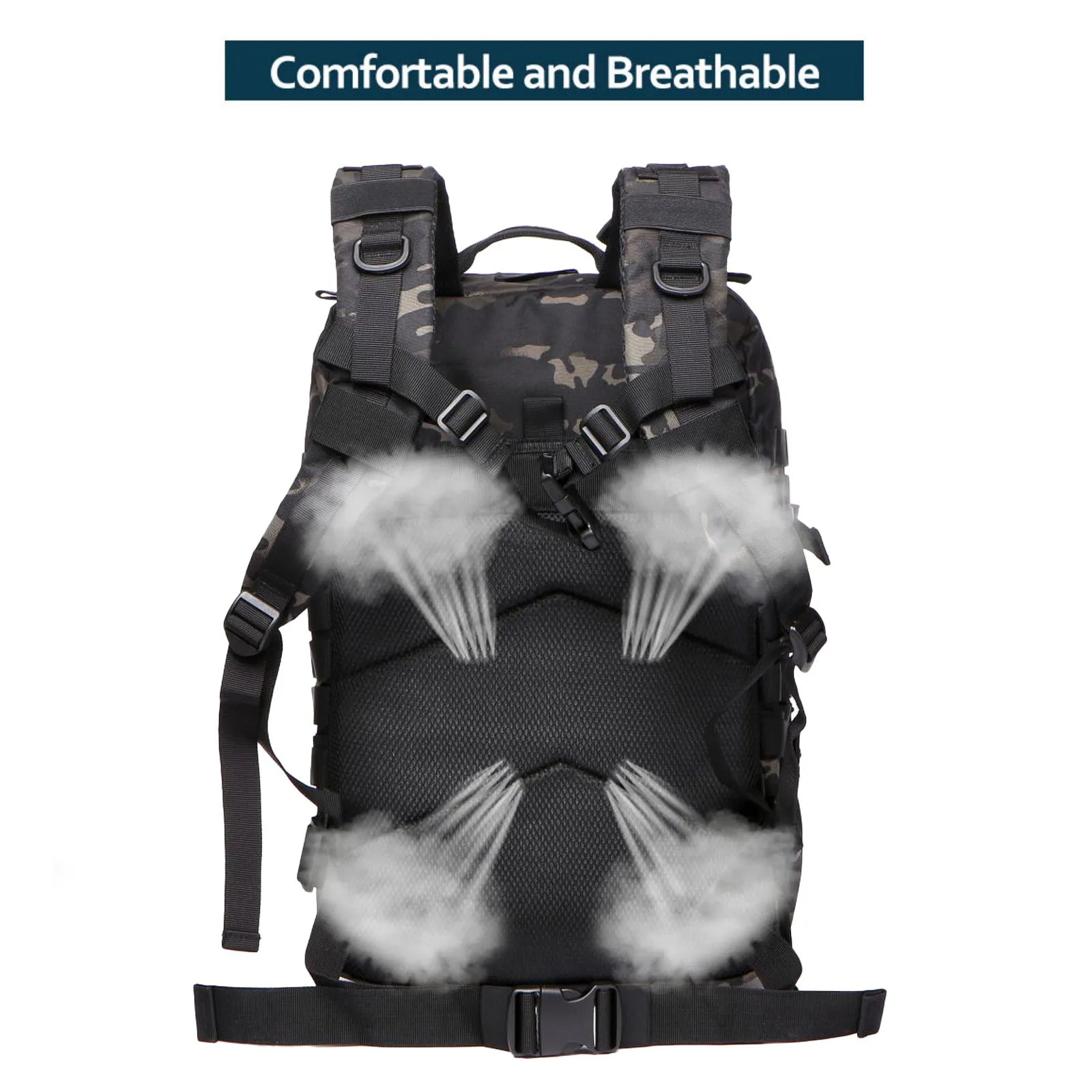 Mochila Tática 25L/50L – Nylon Impermeável para Caminhadas, Viagens e Aventura