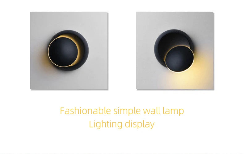 Candeeiro de Parede LED Moderno 5W com Rotação de 350° – Aplique Ajustável para Sala e Quarto