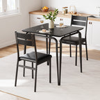 Conjunto de Mesa de Jantar para 2 – Mesa Quadrada com Cadeiras, Ideal para Cozinhas Pequenas e Apartamentos (Rustic Brown)