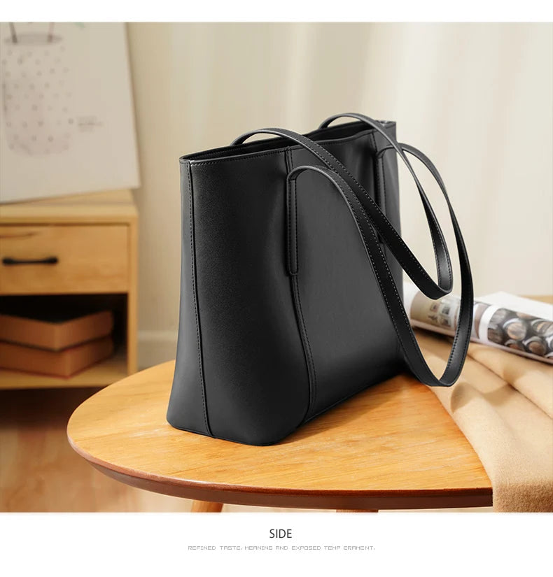Mala Tote em Couro Natural – Elegância Minimalista para o Dia a Dia