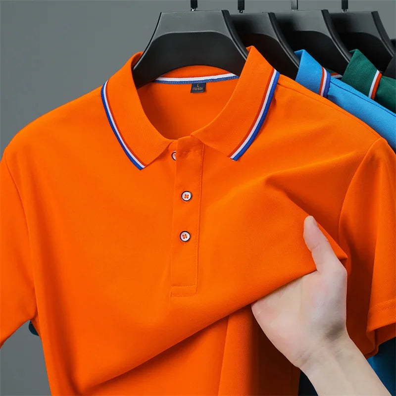 Polo Masculino Casual de Verão, T-Shirt Polo Confortável e Elegante