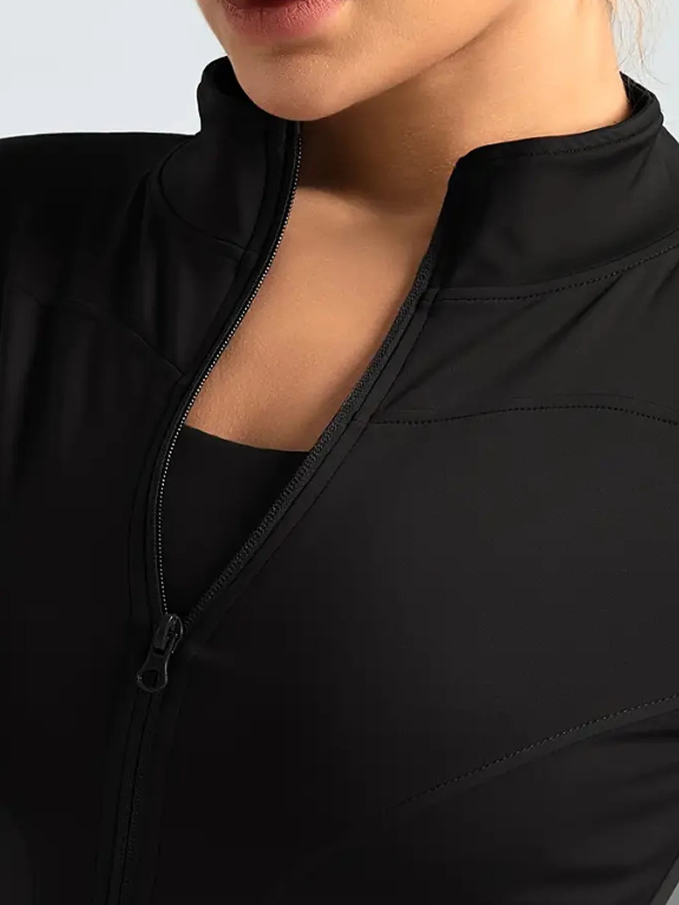 Casaco Fitness Slim para Mulher – Casaco Desportivo Yoga com Fecho