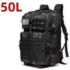 Mochila Tática 25L/50L – Nylon Impermeável para Caminhadas, Viagens e Aventura