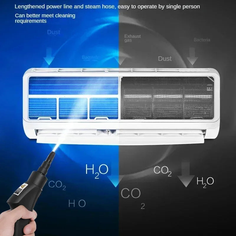 Limpador a Vapor Portátil 2500W de Alta Temperatura – Máquina de Limpeza Profunda para Casa, Cozinha, Carro e Ar Condicionado