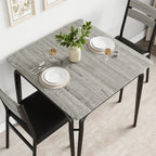 Conjunto de Mesa de Jantar para 2 – Mesa Quadrada com Cadeiras, Ideal para Cozinhas Pequenas e Apartamentos (Rustic Brown)