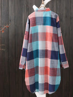 Camisa Feminina às Riscas – Estilo Casual Confortável para Outono