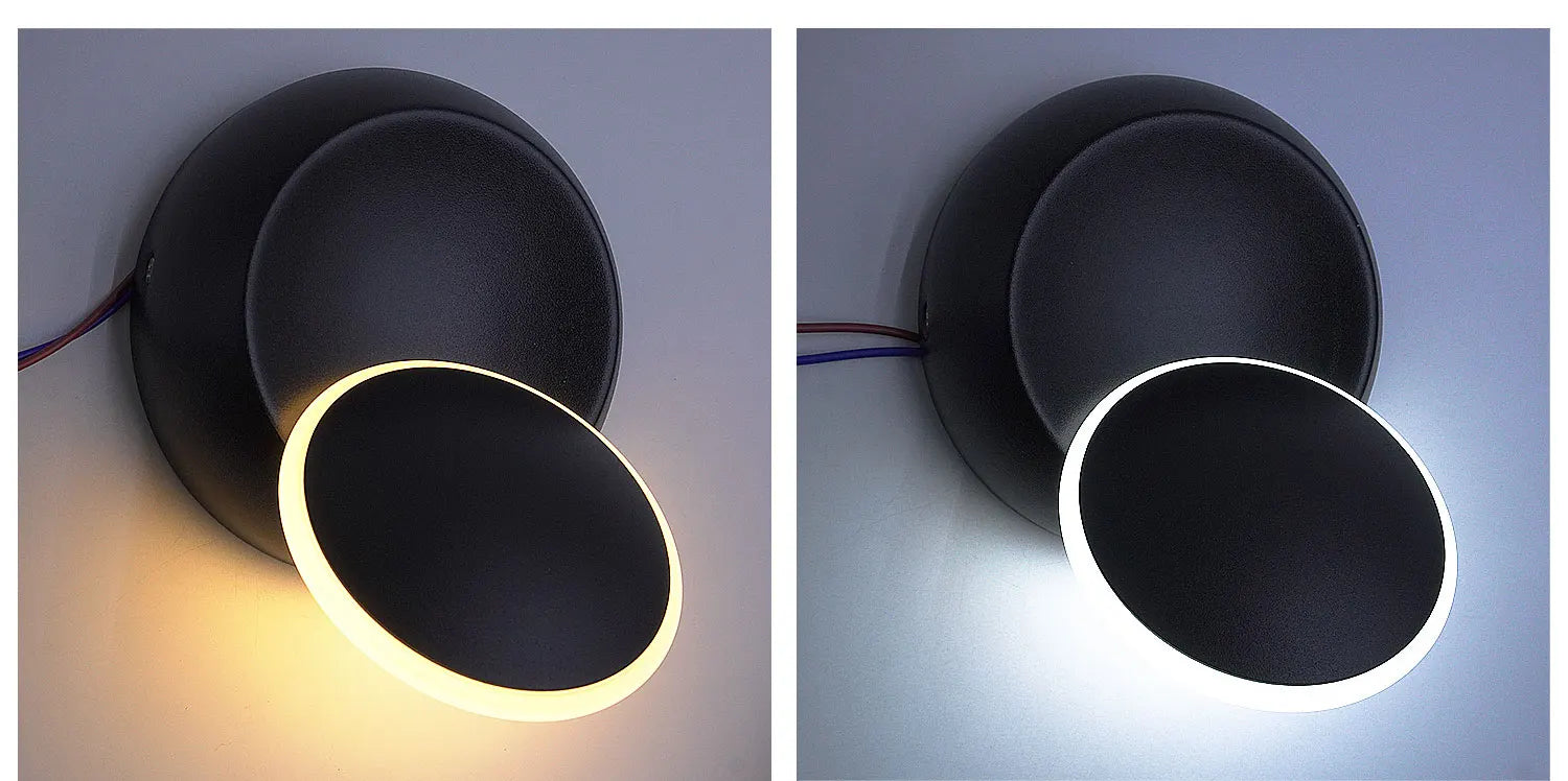 Candeeiro de Parede LED Moderno 5W com Rotação de 350° – Aplique Ajustável para Sala e Quarto