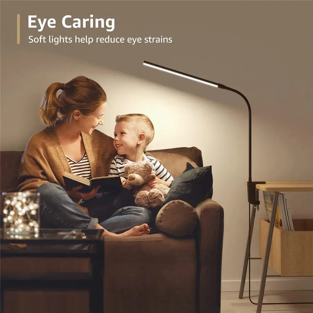 Candeeiro de Secretária LED com Dupla Cabeça e Pinça – Dimerizável, Ideal para Monitor, Escritório e Leitura
