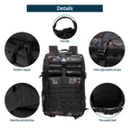 Mochila Tática 25L/50L – Nylon Impermeável para Caminhadas, Viagens e Aventura