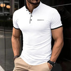 T-Shirt Masculina Gola Mandarim