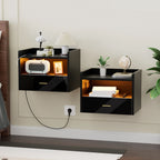 Mesa de Cabeceira Suspensa com LED RGB e Carregamento Integrado SmartWall™