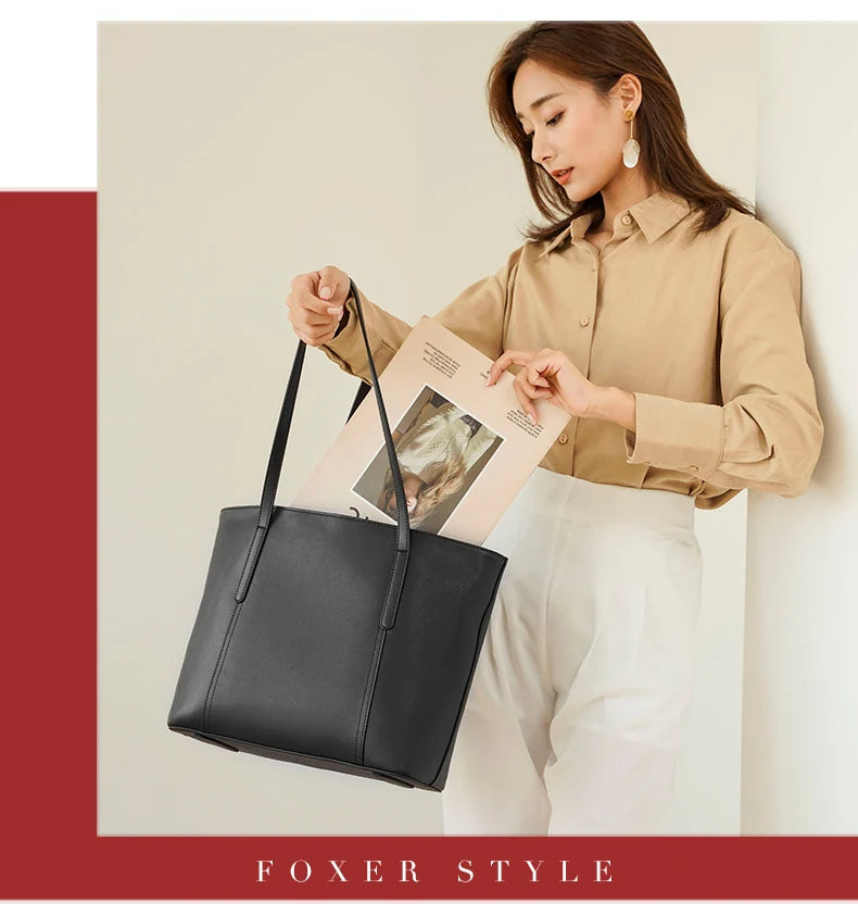 Mala Tote em Couro Natural – Elegância Minimalista para o Dia a Dia