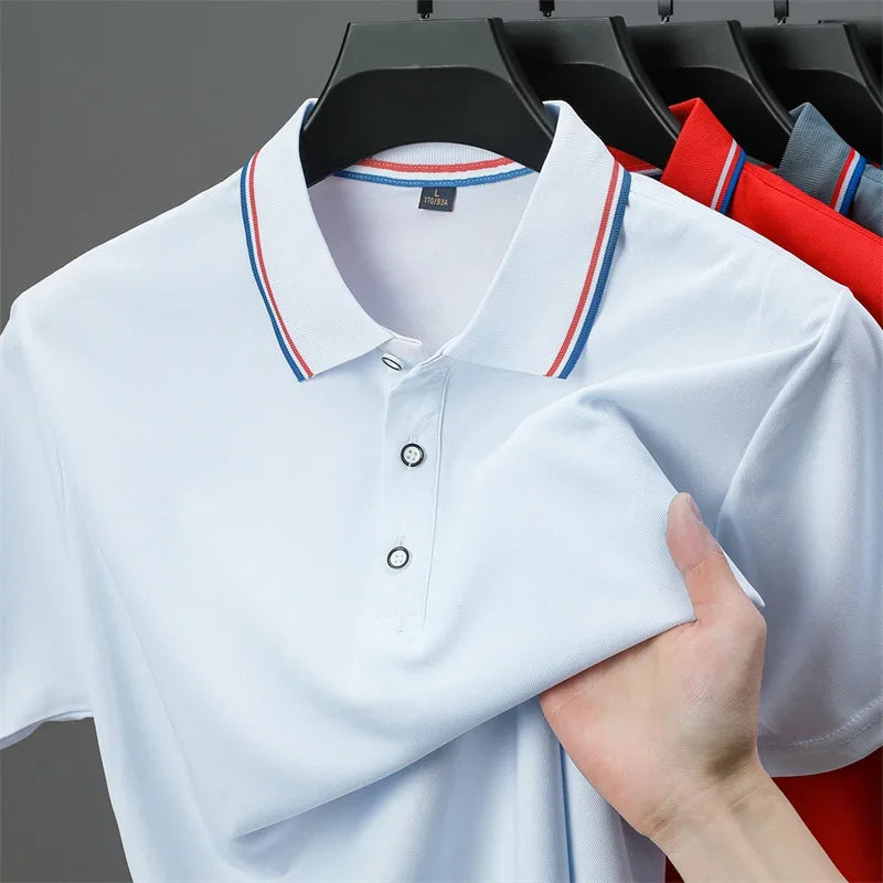 Polo Masculino Casual de Verão, T-Shirt Polo Confortável e Elegante