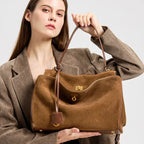 Mala Feminina em Camurça e Couro Genuíno – Tote de Luxo Outono/Inverno