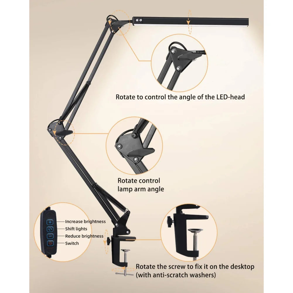 Candeeiro de Secretária LED com Braço Articulado – Regulável