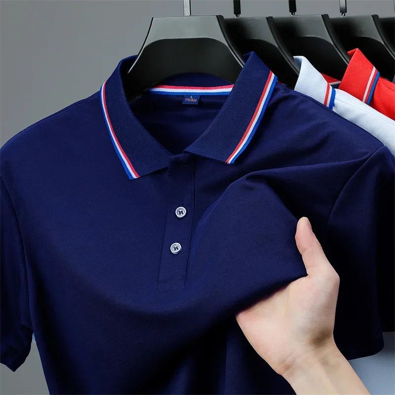 Polo Masculino Casual de Verão, T-Shirt Polo Confortável e Elegante