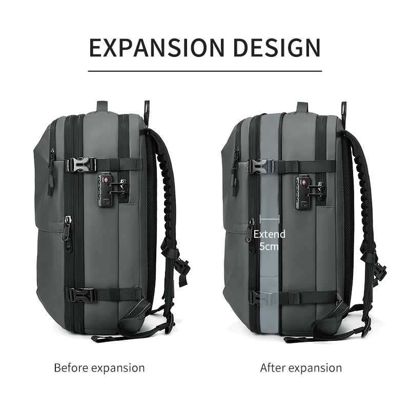 Mochila Masculina de Viagem com Compressão a Vácuo – Portátil 17’’ e Grande Capacidade