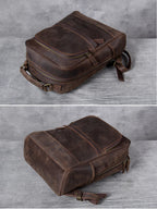 Mochila em Pele Genuína Vintage para Homem