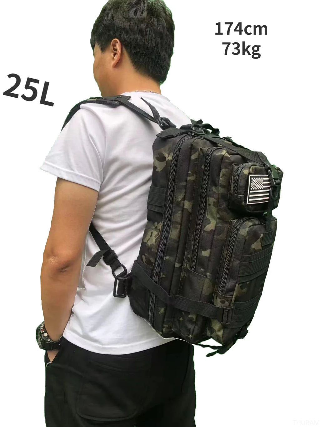 Mochila Tática 25L/50L – Nylon Impermeável para Caminhadas, Viagens e Aventura