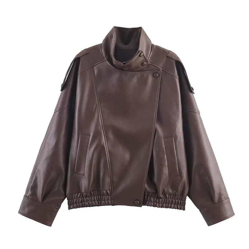 Casaco Biker Oversized para Mulher – Estilo Urbano Moderno