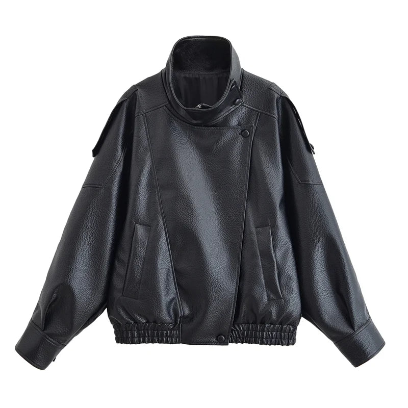 Casaco Biker Oversized para Mulher – Estilo Urbano Moderno