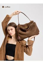 Mala Feminina em Camurça e Couro Genuíno – Tote de Luxo Outono/Inverno