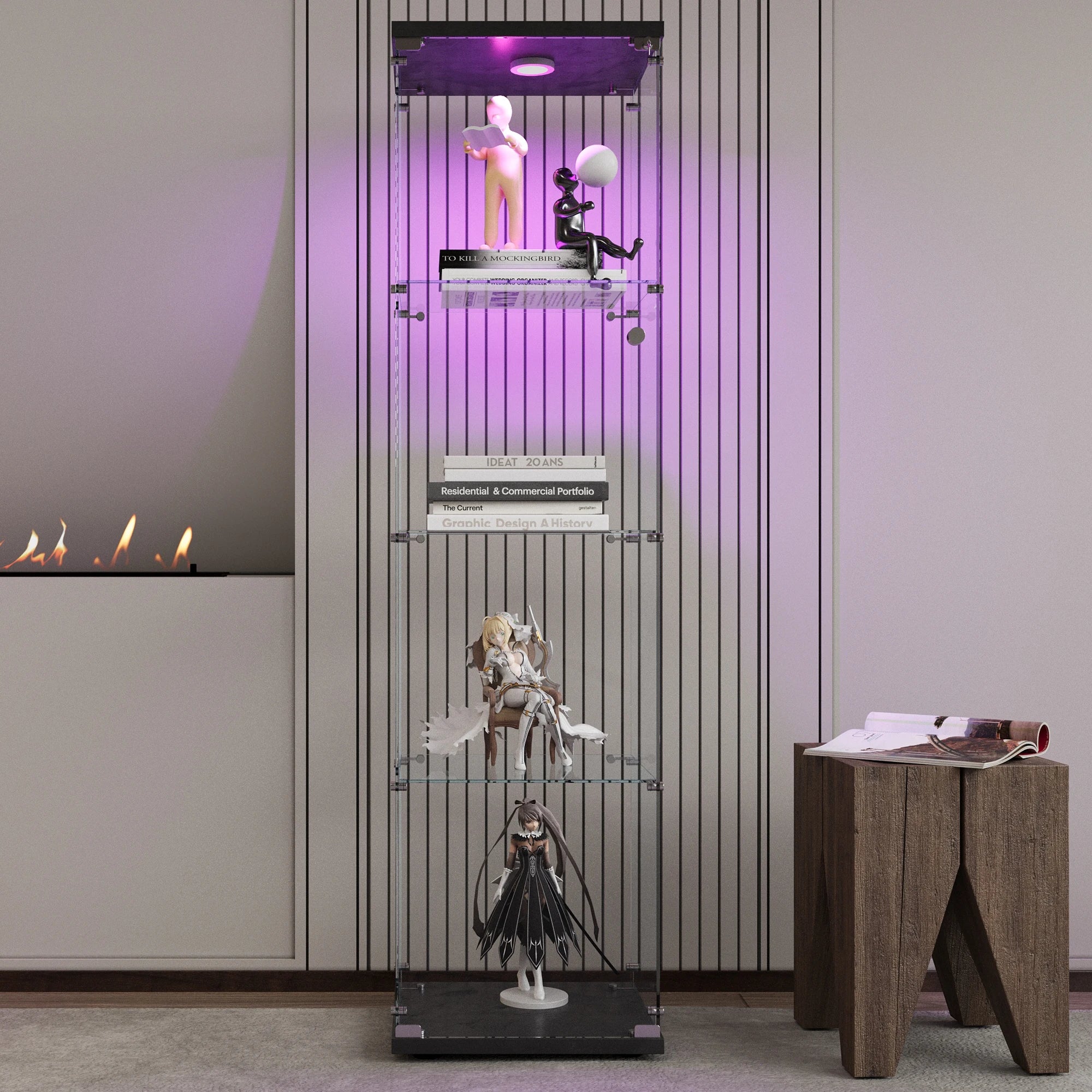 Vitrine de Vidro Moderna com Iluminação LED