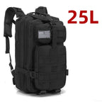 Mochila Tática 25L/50L – Nylon Impermeável para Caminhadas, Viagens e Aventura