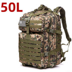 Mochila Tática 25L/50L – Nylon Impermeável para Caminhadas, Viagens e Aventura