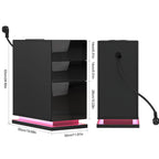 Mesa de Cabeceira SmartGlow™ com LED, Carregamento Integrado e 3 Gavetas