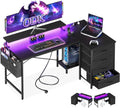 Secretária Gaming em L com LED e USB | Estação de Trabalho Moderna