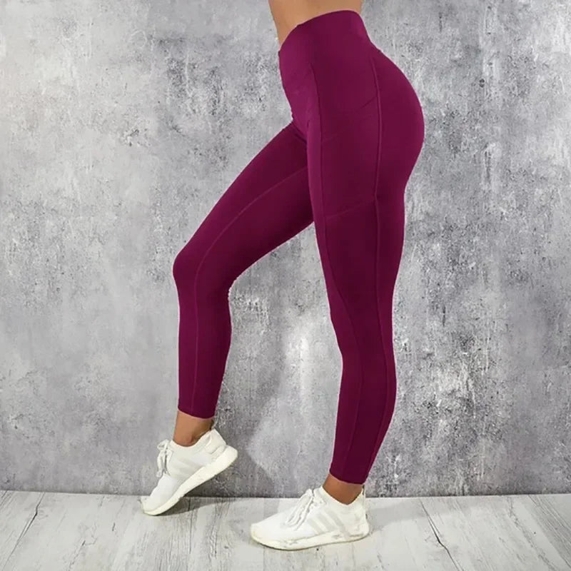 Leggings Fitness de Cintura Alta para Mulher com Bolsos