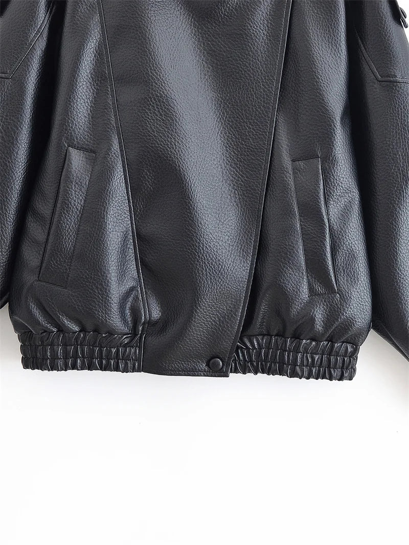 Casaco Biker Oversized para Mulher – Estilo Urbano Moderno