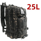 Mochila Tática 25L/50L – Nylon Impermeável para Caminhadas, Viagens e Aventura