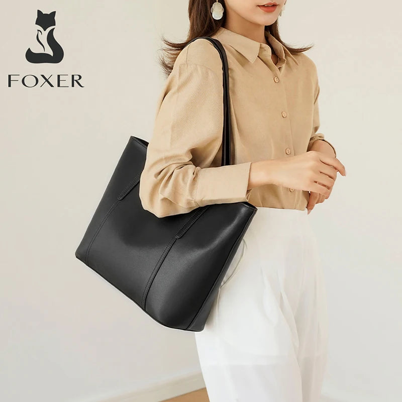 Mala Tote em Couro Natural – Elegância Minimalista para o Dia a Dia