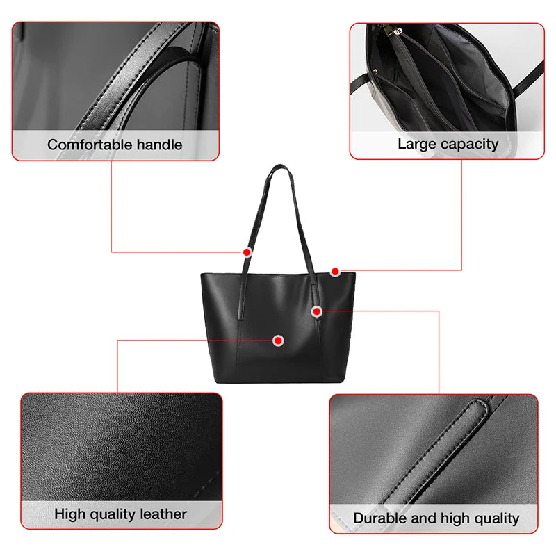 Mala Tote em Couro Natural – Elegância Minimalista para o Dia a Dia