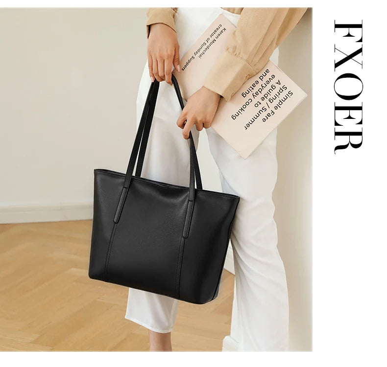 Mala Tote em Couro Natural – Elegância Minimalista para o Dia a Dia