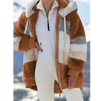 Casaco Oversized de Inverno com Capuz | Casaco Peluche Quente e Confortável