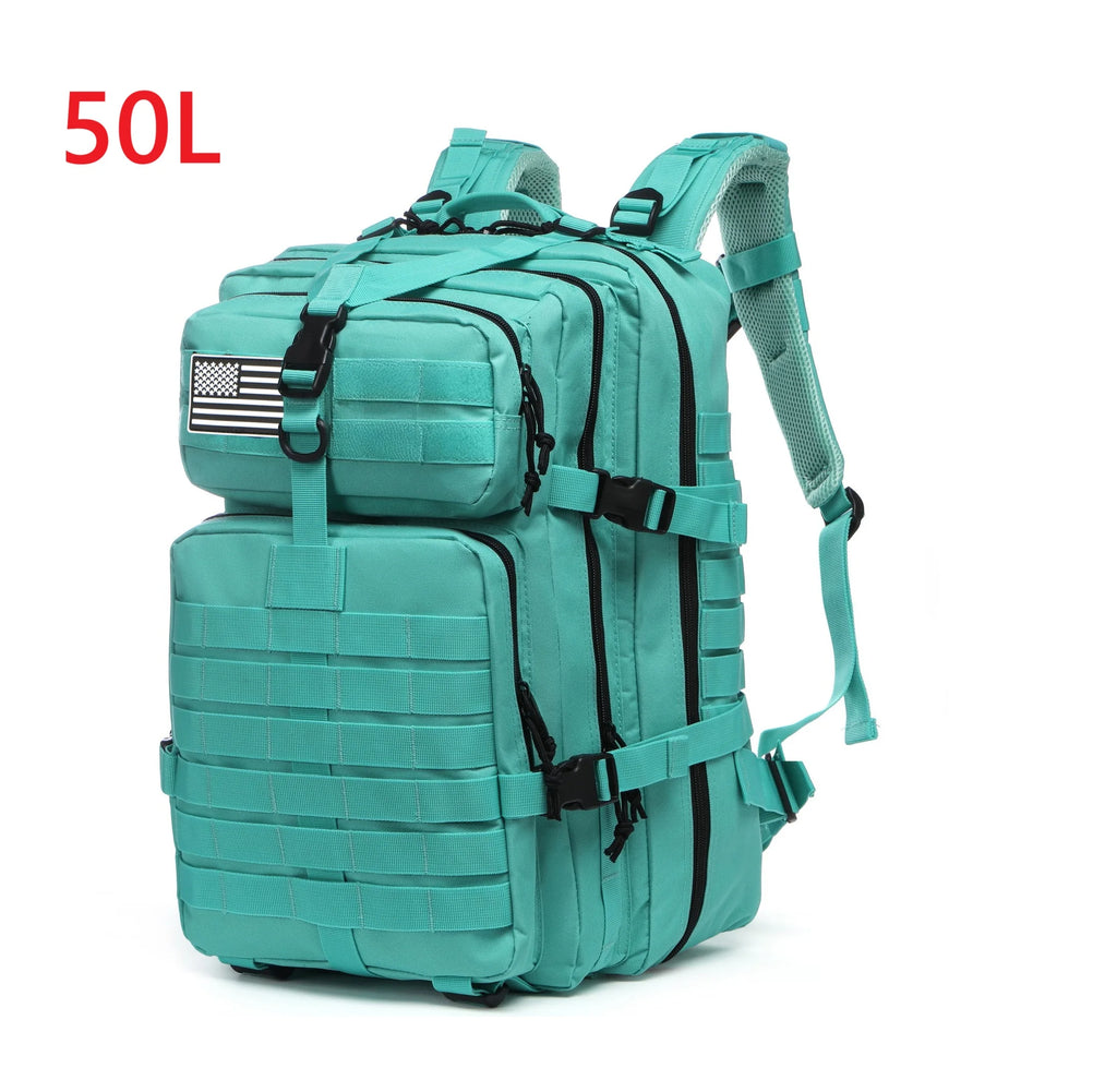 Mochila Tática 25L/50L – Nylon Impermeável para Caminhadas, Viagens e Aventura
