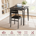 Conjunto de Mesa de Jantar para 2 – Mesa Quadrada com Cadeiras, Ideal para Cozinhas Pequenas e Apartamentos (Rustic Brown)